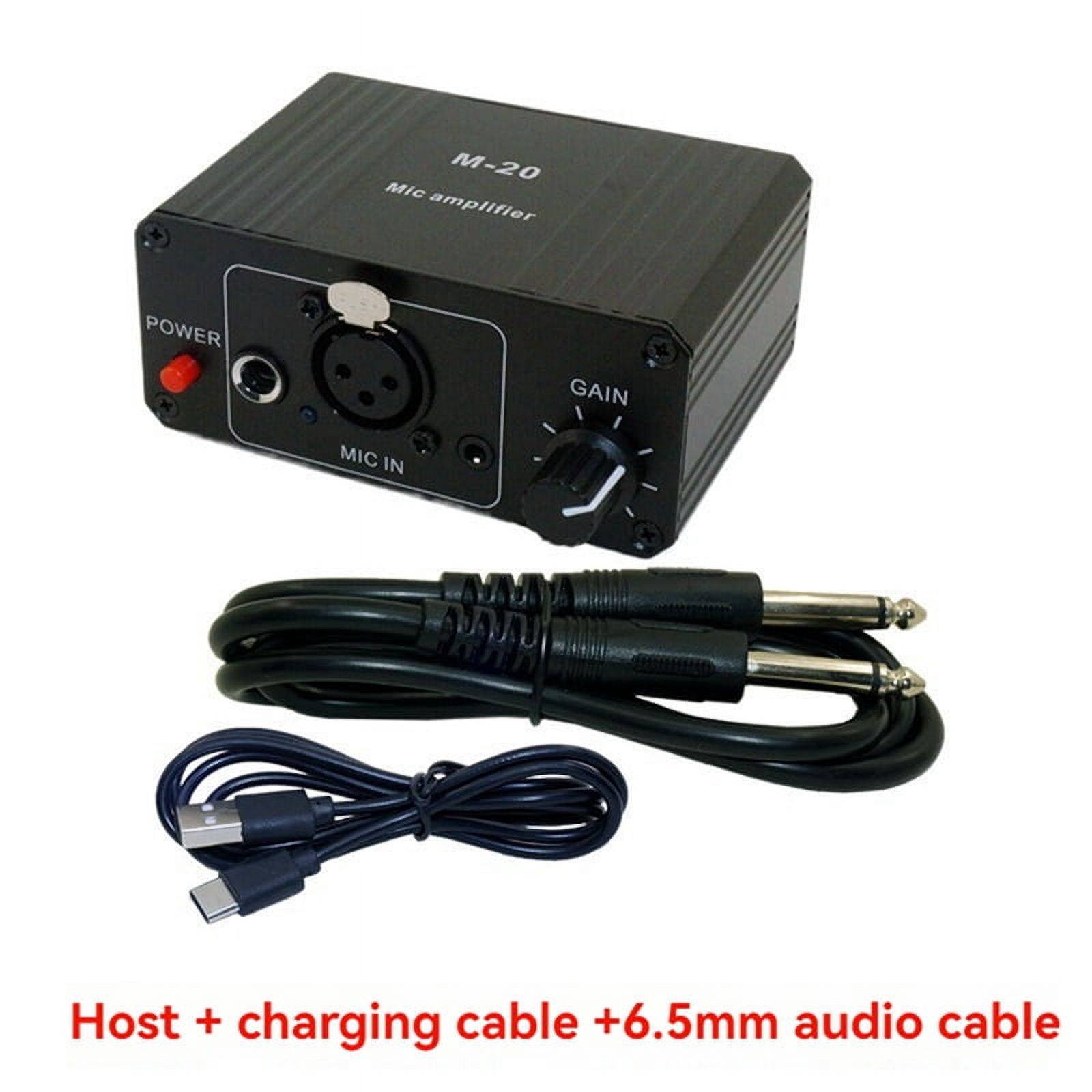 Dynamic Microphone Condenser Mic Amplifier M-20 Audio 48V Phantom Power Charging Black for Live Sound Card Speaker A