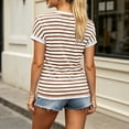 thumbnail image 5 of Neewe Womens Summer Tops Short Sleeve Casual Shirts Striped Tee Trendy 2026 Basics V Neck Tshirt, 5 of 5