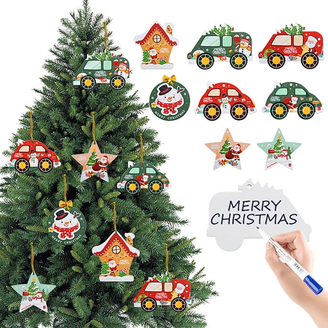 De Navidad Personalizadas, Bricolaje, Bendiciones Para Escribir, Colgante De Madera, Accesorios De Decoración Para El Árbol De Navidad Para El Hogar 10 Uds. Methold HA039190-00