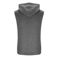 thumbnail image 4 of RYDCOT Men's Workout Quick Drying Cotton Hooded Tank Tops Sleeveless Gym Training Hoodies Bodybuilding Muscle Cut off T Shirt with Pocket Dark Gray, 4 of 4