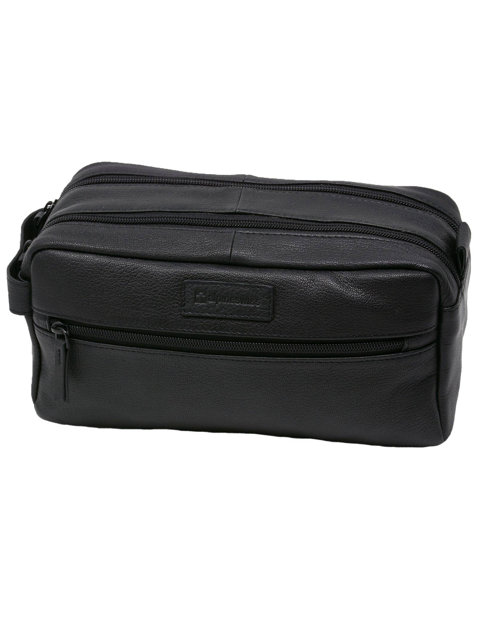 AlpineSwiss Sedona Toiletry Bag Genuine Leather Shaving Kit Dopp Kit Travel Case