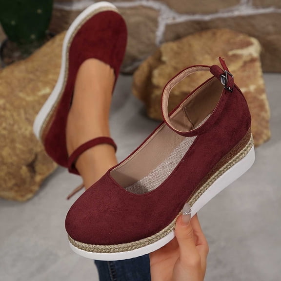 Womens Sandals Baeitkot Women's Fashion Casual Summer Style Solid Color Thick Bottom Wedge Shoes