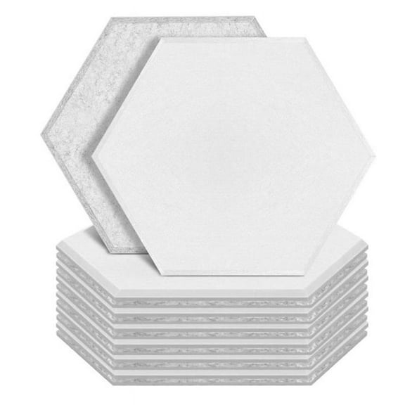 12 Pcs Hexagon Acoustic Panels Beveled Edge Sound Proof Foam Panels