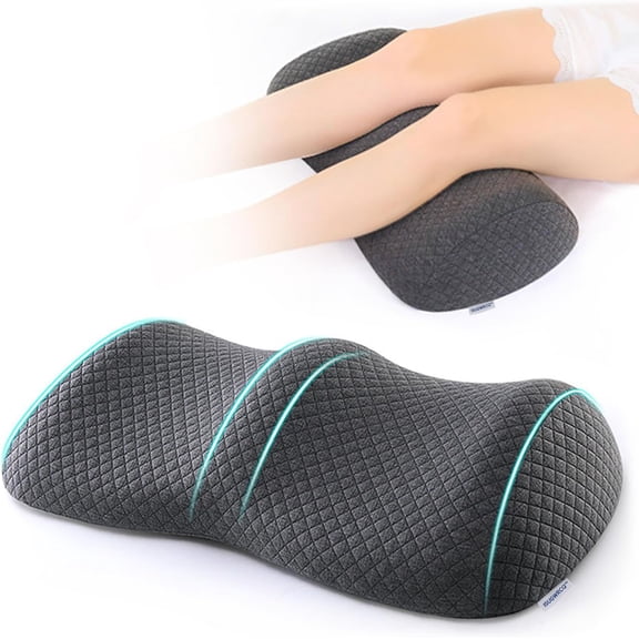 Poalid Ergonomic Memory Foam Lumbar Support Pillow for Pain Relief, Orthopedic Wedge Cushion for Side Sleepers, Breathable Cover for Bed and Car, Grey