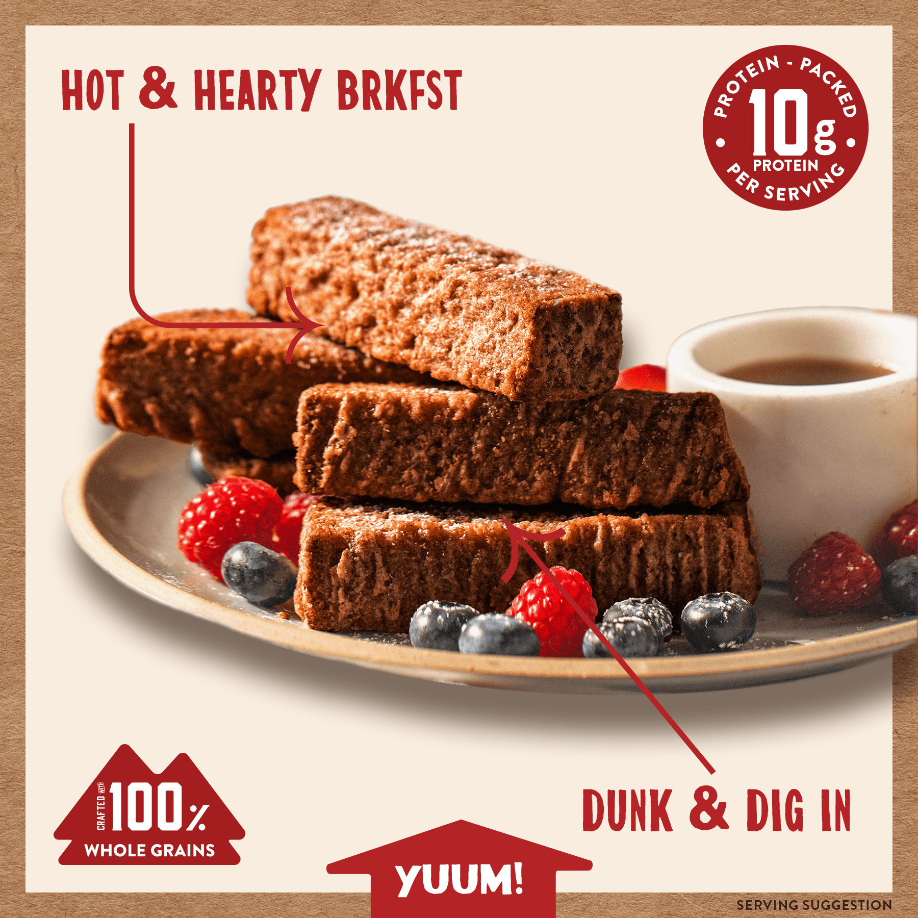 Kodiak Protein-Packed Cinnamon French Toast Sticks, 14.5 oz Box (Frozen)