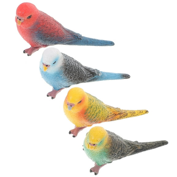 FRCOLOR 4 Pcs Small Parrot Model Toy Artificial Bird Figurines Child 7.8X3.5X2.5CM
