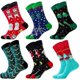 thumbnail image 2 of Calcetines navideños Wabjtam, 6 pares, Navidad navideña, Patrones coloridos novedosos para mujeres y hombres, 2 of 5