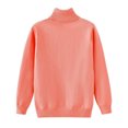 thumbnail image 5 of Girls Knit Sweaters Turtleneck Long Sleeve Slim Fit Clothes Solid Color High Collar Pullover Fall Winter Sweaters Saffron 120, 5 of 5