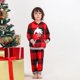 thumbnail image 2 of Conjuntos de pijamas con capucha familiares a juego, pijamas de Navidad con dibujo de cuadros, ropa de manga larga, ropa de descanso, pijamas de tartán rojo y negro de lana, 2 of 3