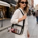 thumbnail image 1 of Bolso transparente de verano con correa ancha, bolso cruzado cuadrado pequeño para estadios, viajes y uso diario, rosa, amarillo, negro, blanco, 1 of 6