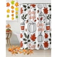 thumbnail image 5 of Fall Pumpkin Shower Curtains for Bathroom, Cozy Days Coffee Maple Leaf Nuts Autumn Waterproof Fabric Shower Curtain for Bathroom Bathtub Decoration, Machine Washable, 72"x72", 5 of 9