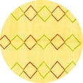 thumbnail image 1 of Ahgly Company Indoor Round Oriental Yellow Modern Area Rugs, 6' Round, 1 of 4