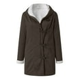 thumbnail image 4 of Dezsed Womens Winter Coats Clearance Fashion Womens Warm Faux Coat Jacket Winter Button Solid Long Sleeve Outerwear Brown C XXL, 4 of 4