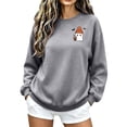 thumbnail image 6 of Jsaierl Halloween Sweatshirts for Women Spooky Ghost Graphic Pullovers Fall Loose Fit Crewneck Long Sleeve Sweater Tops Halloween Party Supplies, Sizes S-2XL, 6 of 7