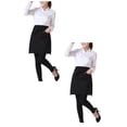 thumbnail image 1 of Oleegame 2PC Pretty Apron Adult Waterproof 2 Pockets Waterdrop Resistant Waitress Waist Apron Chef Apron Black, 1 of 5