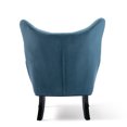 thumbnail image 4 of Velvet Wingback Accent Chair, Modern Tufted Button Armchair Vanity Chair with Wooden legs, Upholstered Tall Back Desk Chair with Arms, Single Sofa Chair for Living Room Bedroom Bedroom, Teal, 4 of 7