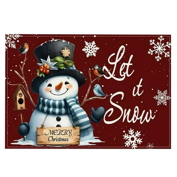 ZCSKFIN Christmas Placemats for Table Setting 12x18 inch Seasonal Table Mats Feature Winter Xmas Holiday Designs for Decorating Home Dining Rooms During Festive Gatherings