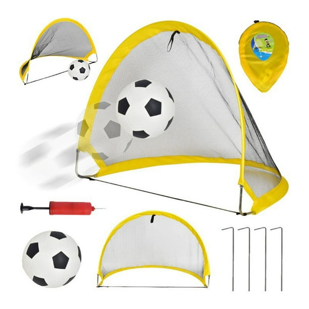 Bunblic Portable Football Soccer Goals Nets, Ball, Pump & Pegs Kids Childrens Junior Fun Small Training Practice Set - 120cm Other 120cm