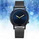 thumbnail image 2 of Reloj de negocios minimalista y elegante para hombres y mujeres con correa de aleación de cuarzo negra y azul, 2 of 3