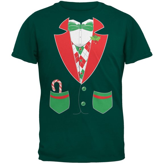 Tuxedo Costume Dark Green Youth T-Shirt