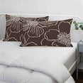thumbnail image 4 of Brown Flowers Throw Pillow Covers, Spring Floral Botanical Modern Art Soft Breathable Pillow Cases with Invisible Zipper for Sleeping, Standard Pillowcases for Couch Bed Sofa Chair 20x26 Inches, 4 of 9
