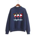 thumbnail image 1 of Hauts de Noël en Solde Tendance pour Femmes Décontracté Col Rond Imprimé Manches Longues T-Shirt Bleu TTG, 1 of 1