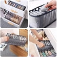 thumbnail image 4 of 3 Set Underwear Drawer Organizers Divider, Home Foldable Bra Sock Underwear Organizer Storage Box (Gray), 4 of 7