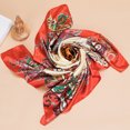 thumbnail image 6 of Yesbay 90x90cm Square Towel Imitated Silk Fabric Women Flower Print Head Wrap Scarf, 6 of 7