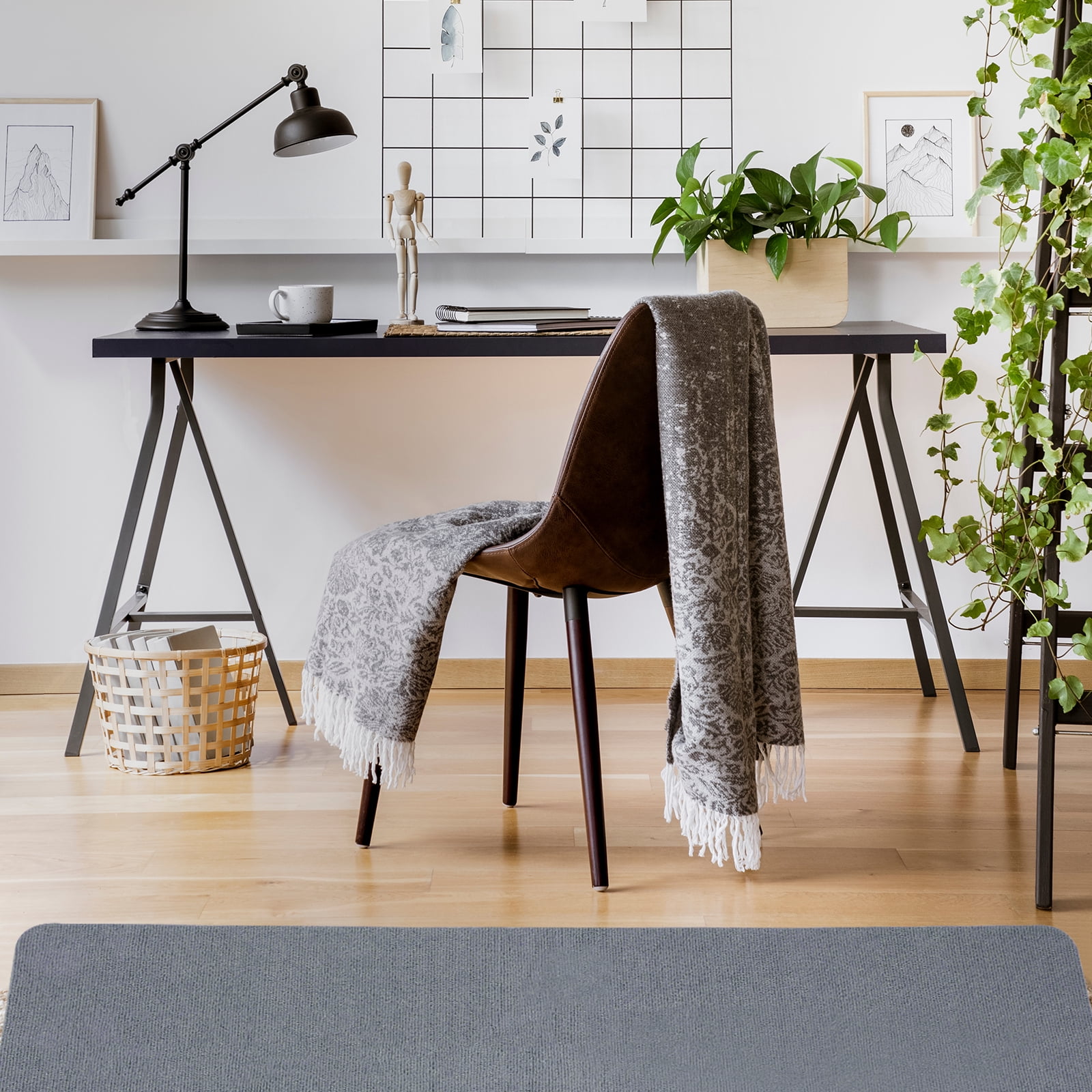 Unique Bargains 55" x 35" Office Chair Mat for Floors Multi-Purpose Desk Mat Gray