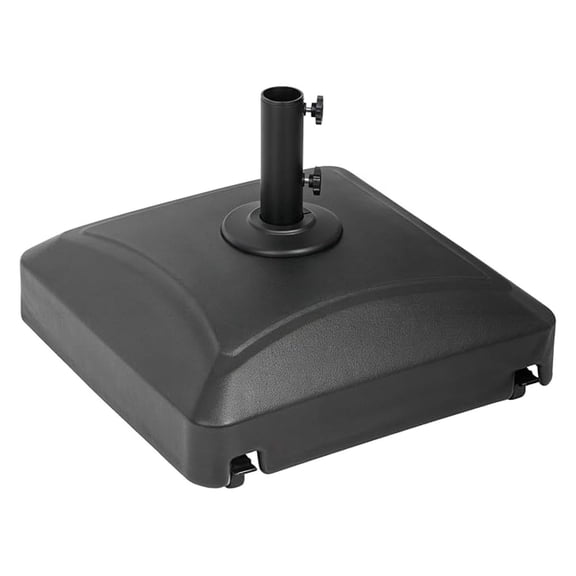 125lb Capacity Fillable Mobile Umbrella Base Heavy Duty Square Stand for Outdoor with 4 Wheels for Patio, Deck, Poolside, Black
