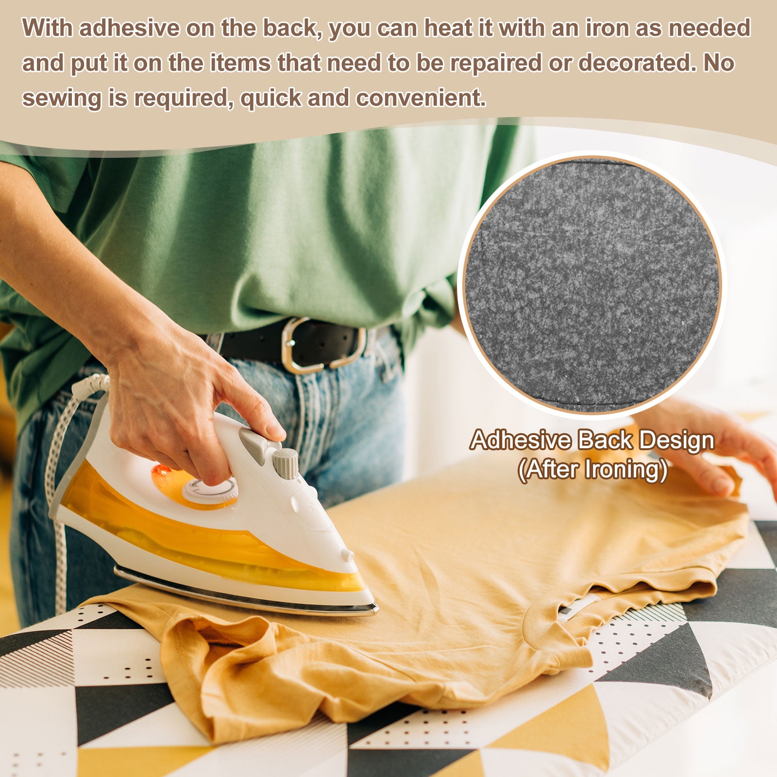 Uxcell Blank Leatherette Patches, Oval Faux Leather Hats Patches with Adhesive Iron-on Heat Press Laserable Rustic for Hats DIY Fabric Repair Sew Khaki