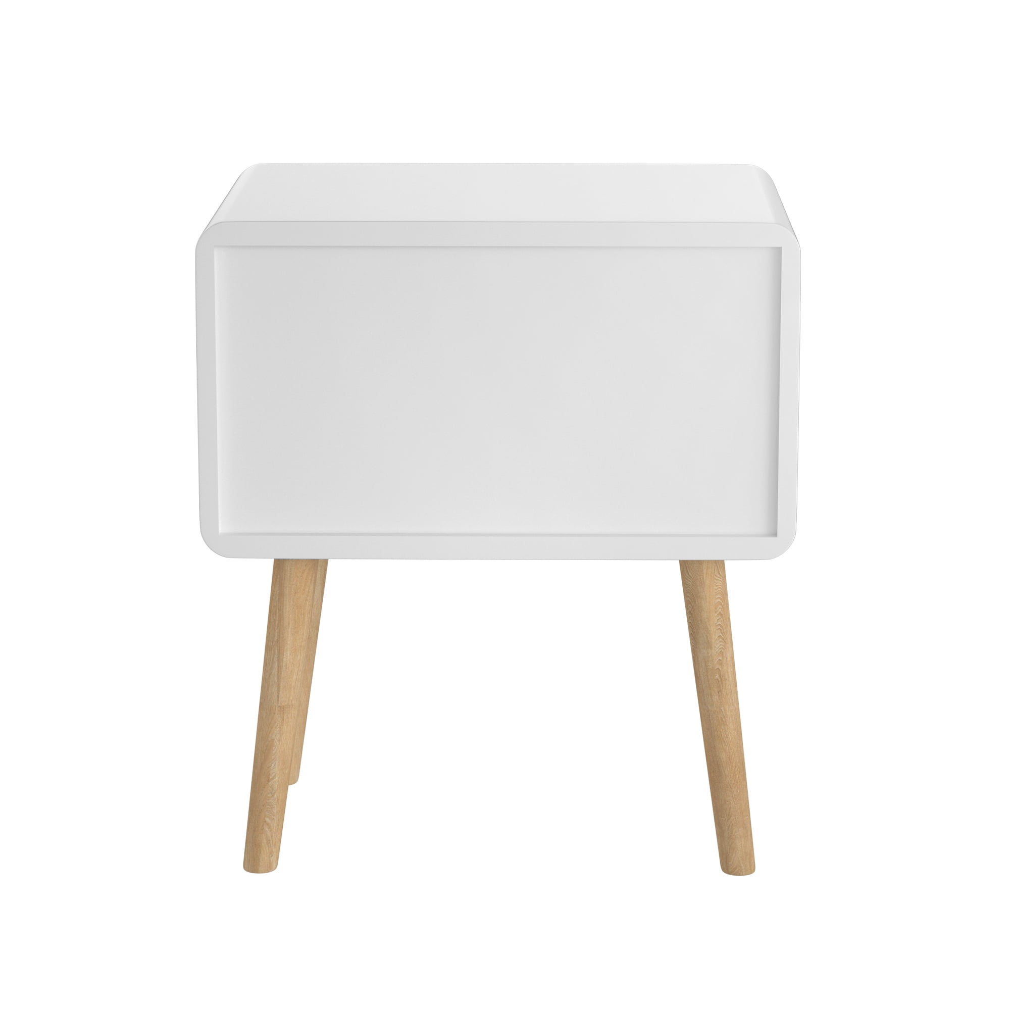 Nightstand Round Corner Bedside Table with 2 Drawers Suitable for Bedroom/Living Room