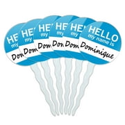 Dominique Hello My Name Is Cupcake Picks Toppers - Set of 6