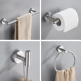 thumbnail image 4 of Bathroom Hardware Set, Bathroom Towel Strip + Towel Ring + Toilet Paper Holder + Robe Towel Hook,, 4 of 5