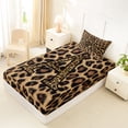 thumbnail image 4 of Erosebridal Leopard Print Twin Sheet Sets,Cheetah Pattern A Alphabet Bedding For Kids Girls 3pcs, 4 of 6