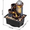 thumbnail image 2 of Tabletop Fountain 4 Level Tabletop Waterfall Indoor Meditation Fountain Office Home Relax Desktop Waterfall Pool Includes Many Natural River Rocks LED Lights Fixed Decorative Bubble Ball1, 2 of 6
