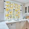 thumbnail image 3 of Spring Flower Kitchen Window Curtains Valance and Tier Set 36 Inch, Yellow Floral 3 Piece Set Short Curtains for Window, Summer Window Treatment Tiers for Living Room Bedroom, 3 of 6