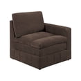 thumbnail image 3 of Luna 33 Inch Modular 1 Arm Corner Chair, Triple Plush Cushion Seat Brown- Saltoro Sherpi, 3 of 5
