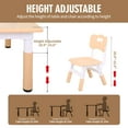 thumbnail image 6 of Unicoo Kids Table and Chair Set, Adjustable Height Toddler Table with 2 Chairs, Rounded Edges, Easy-to-Wipe, 6 of 7