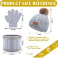 thumbnail image 2 of Toddler Kids Winter Hats Gloves Scarf Set Beanie Mittens Neck Warmer for 1-5 Year Old Baby Girls Boys Gifts, 2 of 7