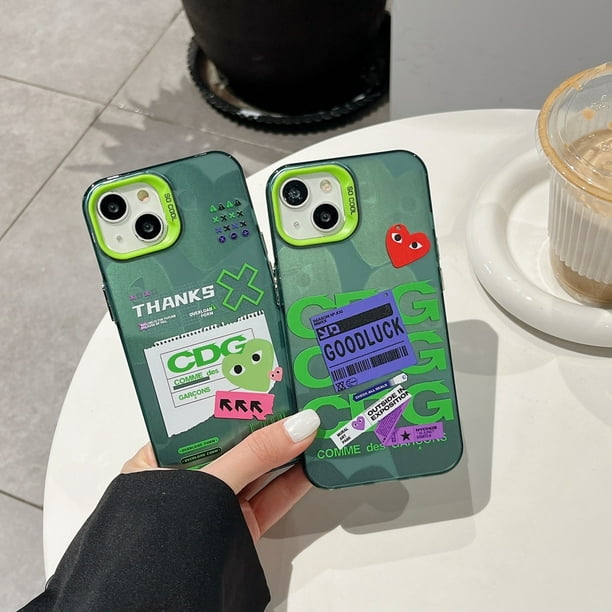 Red Love Comme Des Garcons Laser Soft Gel Funda De Telefono A Prueba De Golpes Para IPhone 11 12 13 Pro Max 14 Cubierta Trasera