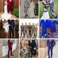 thumbnail image 2 of Conjunto de traje de hombre sólido de dos botones ajustado para boda, traje formal de negocios, traje de 3 piezas, traje de chamarra, chaleco y pantalones, marino, X-Small, 2 of 7