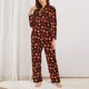 thumbnail image 2 of Fotbe fall Maple leaf Conjunto de Pijama de Manga Larga para Mujer con Estampado, Ropa de Dormir de 2 Piezas, Conjunto de Casa Suave y Cómodo con Bolsillos-Large, 2 of 7