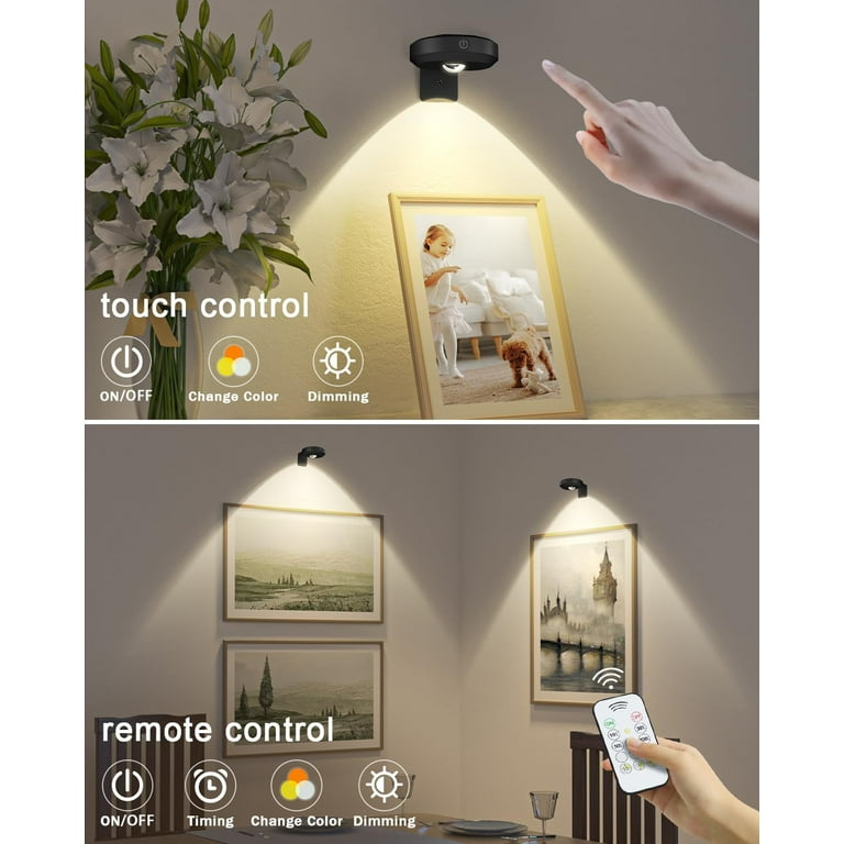 Willed 3-Pack Rechargeable LED Picture Lights with Remote photo 6