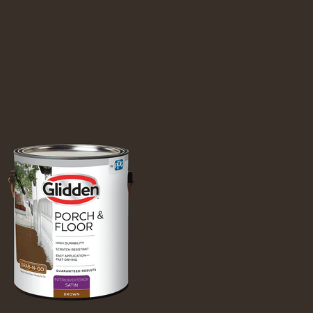 Glidden Porch & Floor Grab-N-Go Interior/ Exterior Paint + Primer, Brown, 1 Gallon, Satin