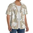 thumbnail image 4 of Xecao offers the Retro Bunny Flower for Men's Casual Short-sleeved Shirt, a button-up collared shirt with a pocket, perfect for beach vacations and yacht travel in the 3X-Large size., 4 of 7