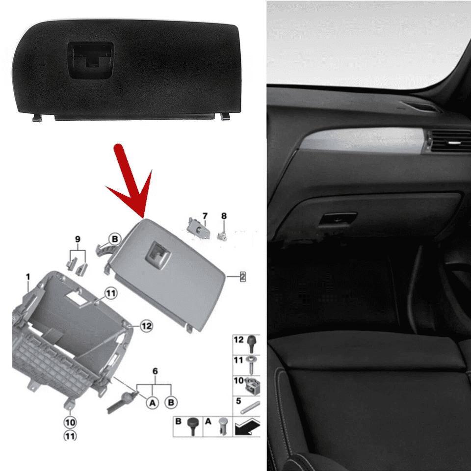 New Dash Glove Box Door Lid For BMW X3 X4 F25 F26 2011-2018 Black 51166839000