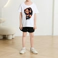 thumbnail image 4 of Spazoro Little & Big Girls Boys T-Shirts Tees, Casual Graphic Short Sleeve Crew Neck Breathable Summer Tops for Kids Unisex White Size 4 T, 4 of 5