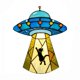 thumbnail image 2 of Xihbxyly Colgante de Nave Espacial Azul, Diseño de Disco Acrílico 2D, Divertido Adorno para Ventana, Decoración Única para Porche, para Uso En Interiores y Exteriores, Regalo Divertido para Amantes D, 2 of 6