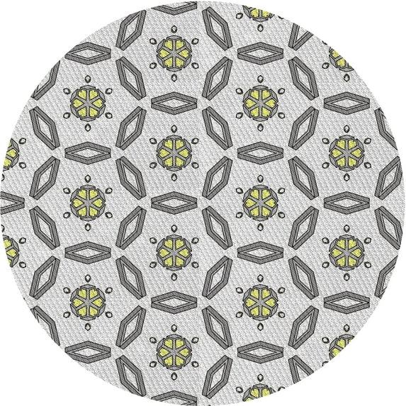 Ahgly Company Machine Washable Indoor Round Transitional Sonic Silver Gray Area Rugs, 6' Round